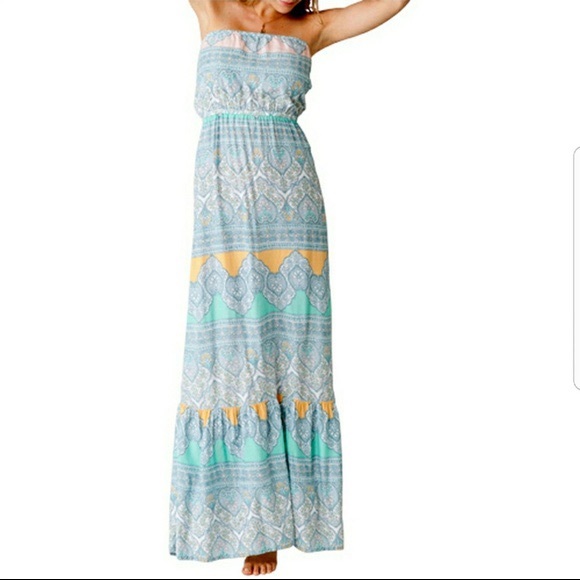 O'Neill Dresses & Skirts - O'Neill strapless boho maxi dress S
